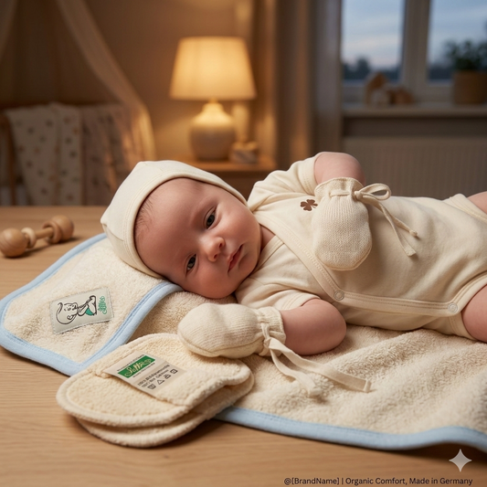 100% Organic Cotton Newborn Gift Set, Blue - Made in Germany