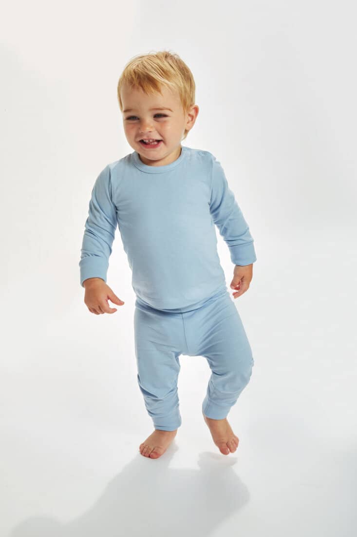 Baby Pyjamas in Dusty Blue
