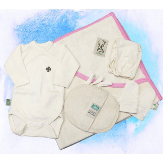 100% Organic Cotton Newborn Gift Set, Pink - Made in Germany