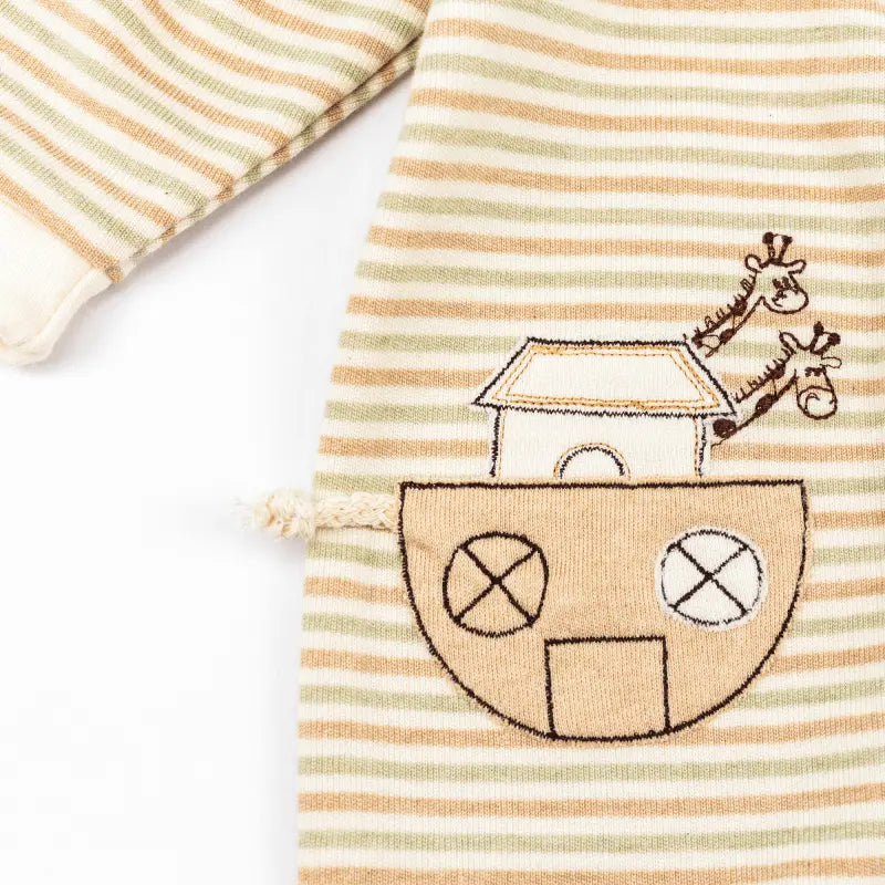 100% Organic Cotton Baby Overall Palm Stripes - Made in Germany