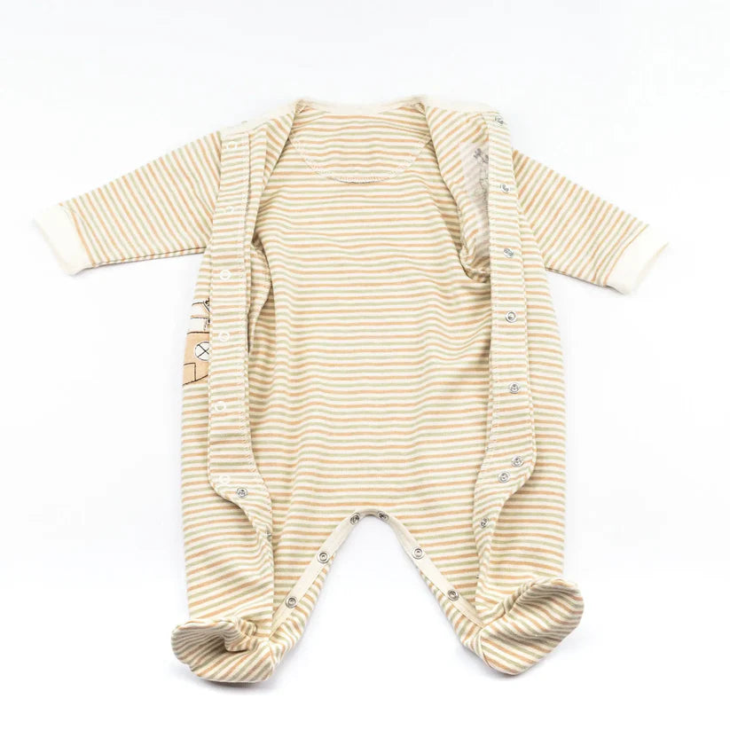 100% Organic Cotton Baby Overall Palm Stripes - Made in Germany