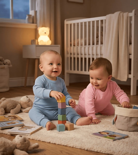 Baby Pyjamas in Dusty Blue