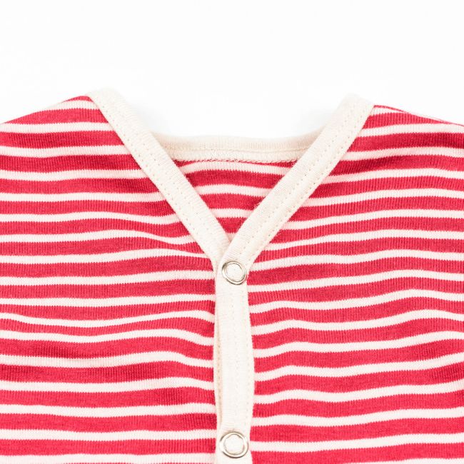 100% Organic Cotton Baby Romper Red Stripes - Made in Germany
